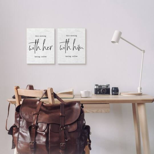 Stupell Industries This Morning With Him & Her Framed Wall Art Set